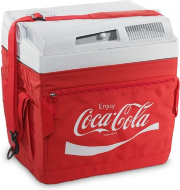 Mobicool ME24 TEX Thermoelektrische Kühlbox im Coca-Cola-Stil - 25L- 12/230v - rot/weiß