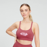 MP Damen kreidefarbene Grafik Sport-BH — Berry Pink - S