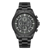 Police Herren Chronograph Uhr Schwarz/Grau 44mm Edelstahl Armbanduhr Herrenuhr Chronographen Herren
