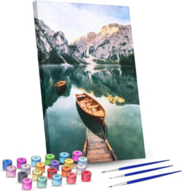 RubyeÂ¬Ã† Malen nach Zahlen Erwachsene - See und Berge - inklusive Pinsel - Leinwand Malen nach Zahlen - 40x50cm