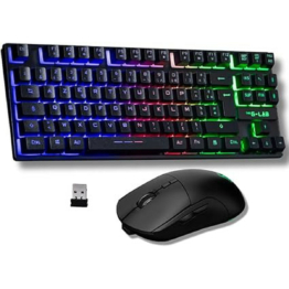 Tastatur mit Maus The G-Lab COMBO-OXY EX/SP Schwarz Qwerty Spanisch