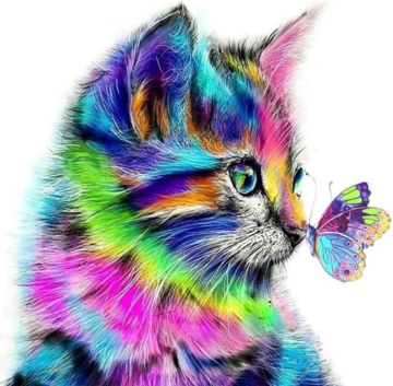 ubyeÂ® Diamond Painting Katze - Diamond Painting für Kinder und Erwachsene - 40x40cm