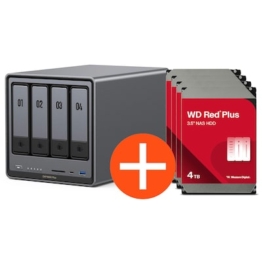 UGREEN NASync DXP4800 Plus NAS System 4-Bay 16TB inkl. 4x WD WD40EFPX NAS HDD - 4 TB