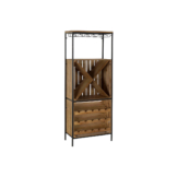 Flaschenregal DKD Home Decor Schwarz natürlich Metall Tanne 60 x 30 x 160 cm