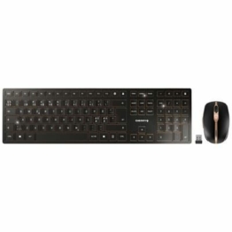 Tastatur mit Maus Cherry JD-9100PN-2 Schwarz Qwerty Spanisch