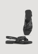 hessnatur Damen Sandalette aus chromfrei gegerbtem Glatt-Leder - schwarz Größe 40