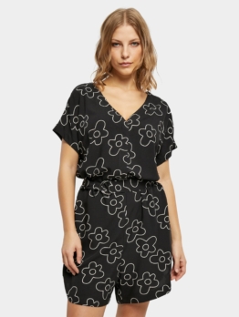 Urban Classics Ladies Short Viscose Belt Jumpsuit