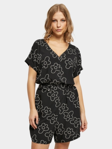 Urban Classics Ladies Short Viscose Belt Jumpsuit