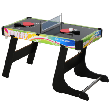 HOMCOM Tischspiel 4 in1 Tischbillard, Tischfußball, Tischtennis, Hockey, Kickertisch, Multigame, Zusammenklappbar, MDF   Aosom