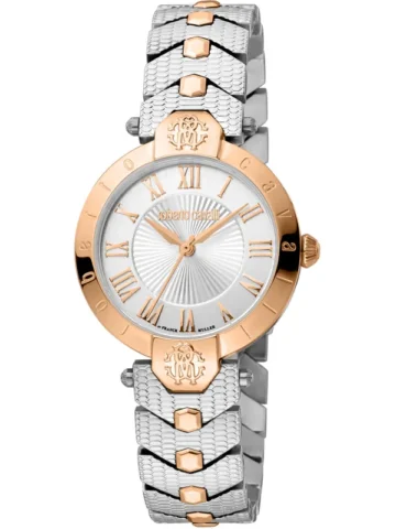 Roberto Cavalli Damen Quarzuhr Gelb 30mm Edelstahlarmband