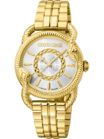 Roberto Cavalli Damen Quarzuhr Gold 34mm Edelstahlband