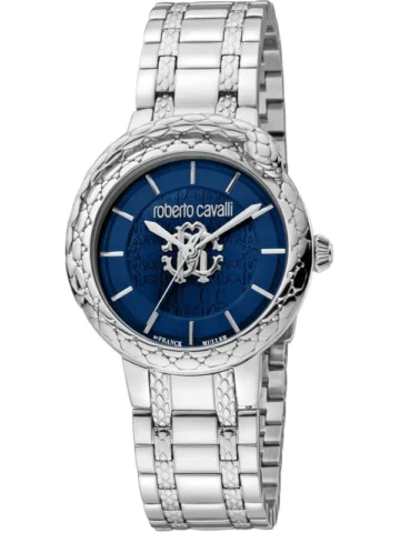 Roberto Cavalli Damen Quarzuhr Grau Edelstahl 32mm
