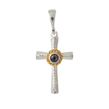 Anhänger 925 Silber Trachtenschmuck Zirkonia lila