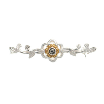 Brosche 925 Silber Trachtenschmuck Zirkonia anthrazit
