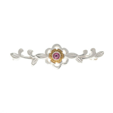 Brosche 925 Silber Trachtenschmuck Zirkonia pink