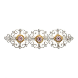 Brosche 925 Silber Trachtenschmuck Zirkonia rosa