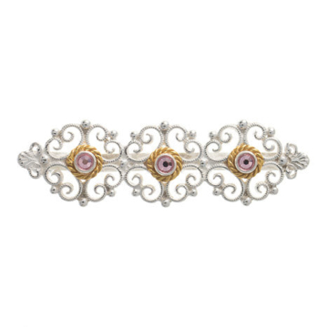 Brosche 925 Silber Trachtenschmuck Zirkonia rosa