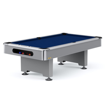 Automaten Hoffmann Billardtisch "Club Pro III" Dekor Grau, EuroSpeed, Blau, 7 ft (Spielfeld 198x99 cm)