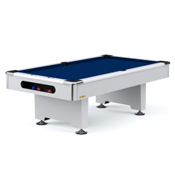 Automaten Hoffmann Billardtisch "Club Pro III" Dekor Weiß, EuroSpeed, Blau, 9 ft (Spielfeld 254x127 cm)
