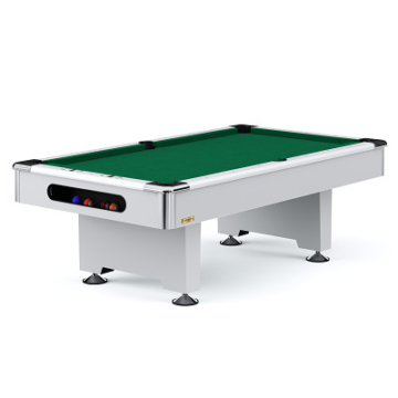 Automaten Hoffmann Billardtisch "Club Pro III" Dekor Weiß, EuroSpeed, Grün, 9 ft (Spielfeld 254x127 cm)