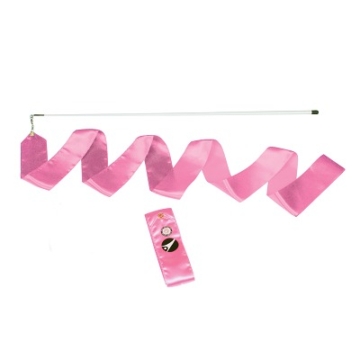 Sport-Thieme Gymnastikband mit Stab "RSG", Pink, 4 m, Training