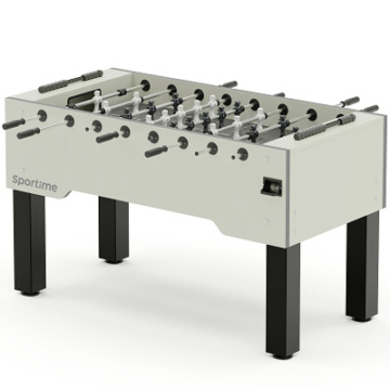 Sportime Tischkicker "Match", White Guardian vs. Black Dragon, Weiß, Spielfeld Grau