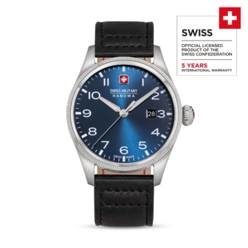 THUNDERBOLT Armbanduhr Leder Blau - Swiss Made