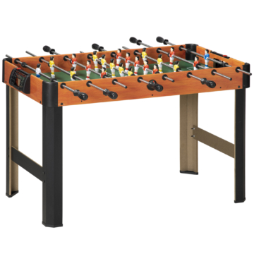 HOMCOM Tischkicker klappbar Kickertisch inkl 22 Kicker 2 Bälle Rutschfest Griffe Anzeigetafel, Spieltisch für Erwachsene Kinder Tischfußball für Spielzimmer, Bars Partys 118 x 104 x 69 cm Braun   Aosom