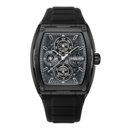 Police Herren Armbanduhr Chronograph Analog Schwarz 44mm Edelstahl/Gummi Herrenuhr Armbanduhr Chronograph Schwarz 44mm Edelstahl/Gummi Herrenuhr