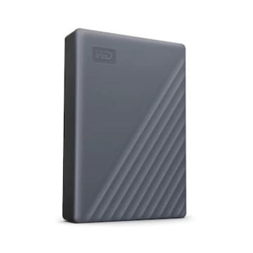 WD My Passport 5 TB 2.5 Zoll USB 3.0 Micro-B (5Gb/​s) Grau externe Festplatte HDD inkl. USB-C-Adapter