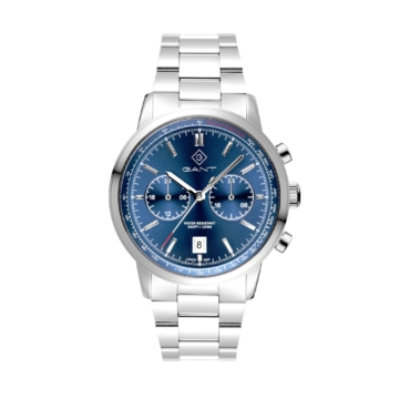 Bergamo, 42mm, silber/blau