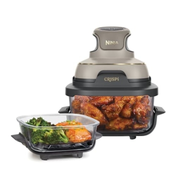 CRISPi Tragbare Air Fryer Heißluftfritteuse, 3,8 l, in Grau | FN101EUSTGD | von SharkNinja