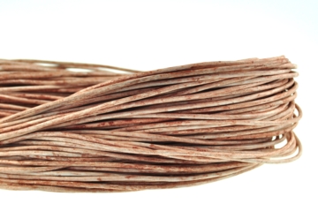 esnado Lederschnur 2mm in Mesh Elfenbein – Echtes Rindsleder
