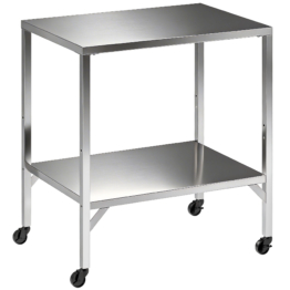 Outsunny Edelstahl-Grillwagen - Außen-Arbeitsfläche 85x60cm mit Arbeitsplatte und Rollen - Stabile Gartendesserte für Pizzaofen und Grill, Silber   Aosom