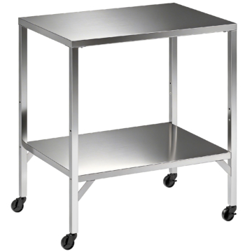 Outsunny Edelstahl-Grillwagen - Außen-Arbeitsfläche 85x60cm mit Arbeitsplatte und Rollen - Stabile Gartendesserte für Pizzaofen und Grill, Silber Aosom