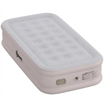 Outsunny Luftmatratze, Einzelbett, integrierte elektrische Pumpe, beflockte Oberfläche, 5000 mm wasserdicht, Tragetasche, leicht zu verstauen, aufblasbares Bett für Camping, Reisen, Gäste, 190x97x39cm, Kaki   Aosom