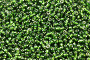 Rocailles mit Silbereinzug, Ø 4 mm, 20/100 g