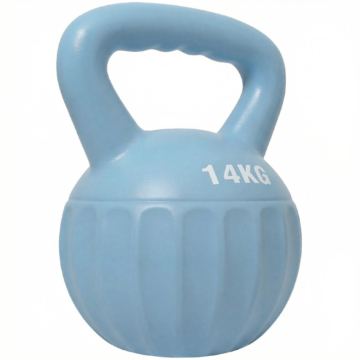 SPORTNOW Kettlebell 14 kg, Hantel mit rutschfestem Griff, Kugelhantel, Krafttraining, Fitnessstudio, blau   Aosom