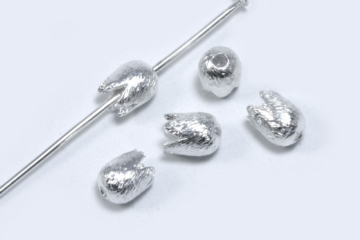 Tulpen aus 925 Silber, 7 x 5,7 mm, gebürstet