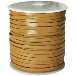 esnado Lederband Flach 4 x 1 mm - Curry - echtes Leder
