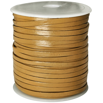 esnado Lederband Flach 4 x 1 mm - Curry - echtes Leder