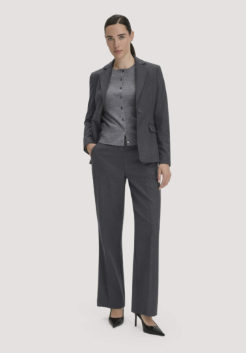 hessnatur Damen Wollblazer Regular aus Bio-Merinowolle - grau Größe 34