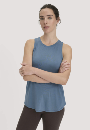hessnatur Loungewear Top Regular ACTIVE COMFORT aus TENCEL™ Lyocell - blau Größe 34