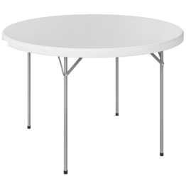 Outsunny Klapptisch Camping, 120x120x74 cm, leichter tragbarer Klapptisch mit HDPE-Tischplatte, rutschfeste Pads, Metallgestell, zum Camping, Wandern, Strand, Weiß   Aosom