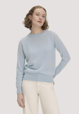hessnatur Damen Pullover Relaxed BETTER RECYCLING aus Cashmere mit Recycling-Anteil - blau Größe XL