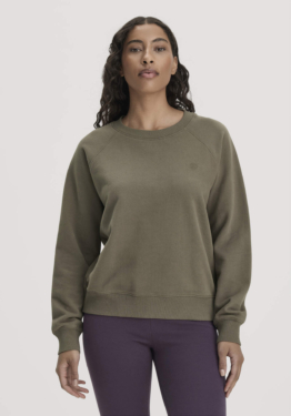 hessnatur Loungewear Sweatshirt Relaxed aus Bio-Baumwolle mit recycelter Baumwolle - grün Größe XS